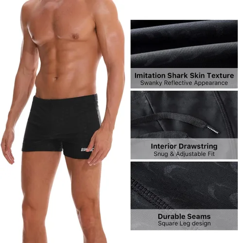 Vista 2 de BROKIG Traje de baño SSS SSS Endurance, traje de baño de regazo de equipo, pantalones cortos de natación para entrenamiento de carreras de playa