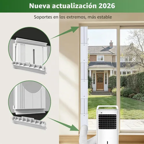 Vista 4 de Kit de ventilación de aire acondicionado portátil mejorado para puerta corrediza con filtro de acoplador 4 en 1, adecuado para manguera de escape