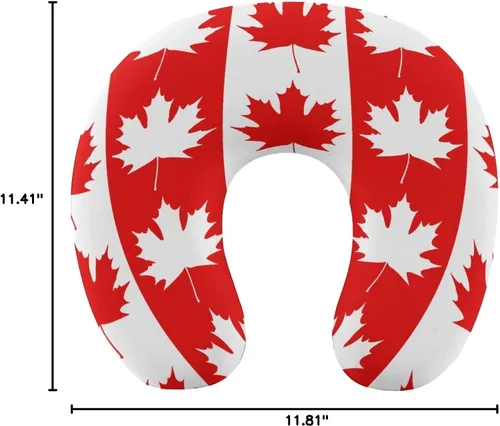 Vista 8 de Almohada de cuello de hoja de arce canadiense, almohada lavable suave en forma de U para viajes de oficina en casa