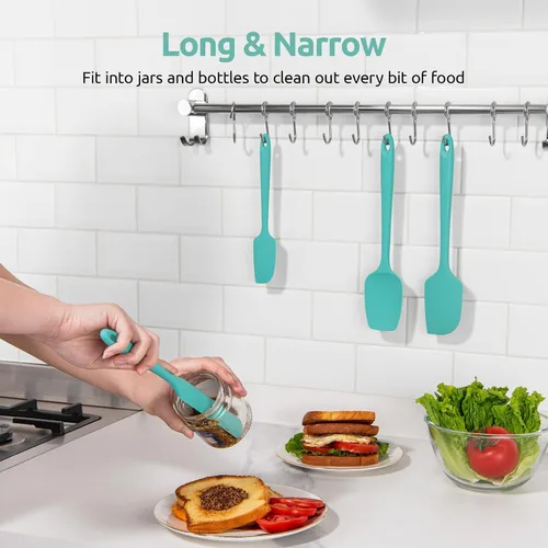 Vista 9 de U-Taste Espátulas de silicona resistentes al calor de 600ºF: Raspador de horneado de silicona flexible de grado alimentario, utensilios de cocina