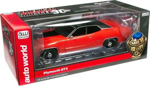 Vista 9 de 1971 Plymouth GTX 440+6 Hardtop Tor Rojo con Negro Clase Superior de 1971 ''American Muscle 30 Aniversario 1/18 Modelo de Auto Fundido a Presión por