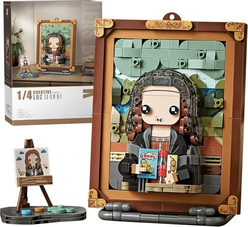 Vista 9 de MEIEST Mini bloques de construcción lindo juego de modelo de pintura 3D, colección creativa de estereografía de partículas de simulación