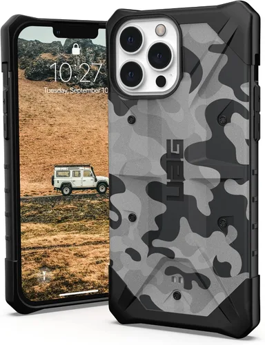Vista 13 de URBAN ARMOR GEAR UAG - Funda protectora diseñada para iPhone 13 Pro Max, color negro, resistente, ligera, delgada, a prueba de golpes, Pathfinder