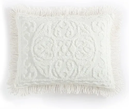 Vista 35 de Beatrice Home Fashions Medallón de chenilla, funda estándar, azul