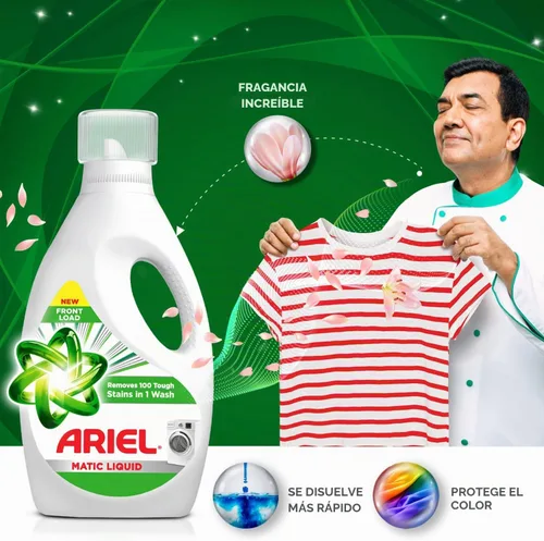 Vista 8 de Ariel Detergente Líquido Matic 1 Litro