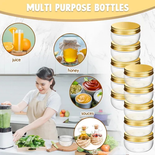 Vista 7 de Suclain 50 Piezas Frascos de Conservas de 3 oz Frascos Mason Miniatura con Tapas Recipientes Pequeños Transparentes para Conservas para Regalos