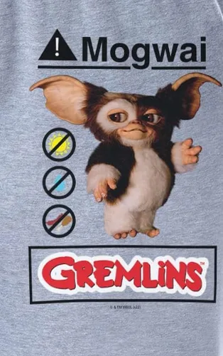 Vista 3 de INTIMO Gremlins Mogwai Rules - Pantalones de pijama para mujer, con logotipo de las reglas de Mogwai, gris