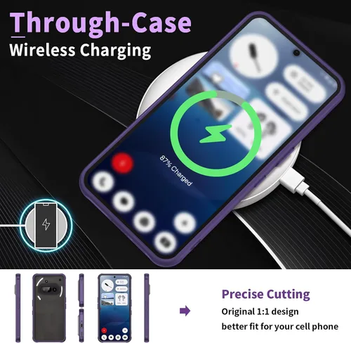 Vista 6 de Funda para Nothing Phone (3a), parte trasera de policarbonato duro mate translúcido y funda protectora de TPU suave con protección a prueba