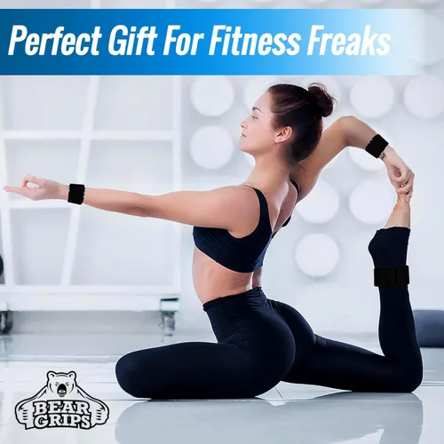 Vista 6 de Bear Grips Pesas de muñeca y tobillo – Equipo de gimnasio en casa, correas de entrenamiento para hombres y mujeres, equipo de entrenamiento, pesas