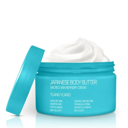 Vista 10 de Onsen - Mantequilla corporal japonesa para mujer, crema de refinería de la piel, manteca de karité natural y orgánica, exfoliante hidratante