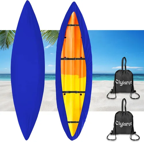 Vista 14 de Fundas impermeables para kayak de 10 a 16 pies para almacenamiento al aire libre, accesorios de cubierta de canoa, cubierta de lancha Oxford
