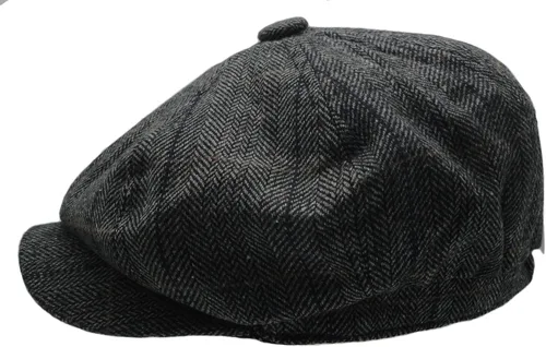 Vista 3 de Gorro de lana para hombre Applejack Houndstooth Plaid Ivy Newsboy
