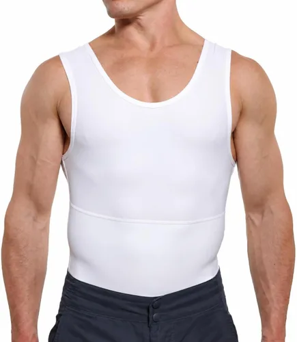 Vista 11 de Esteem Apparel Max - Camiseta de compresión para hombre para el pecho y el cuerpo, moldeadora de vientre, camiseta sin mangas para hombre Men's Negro