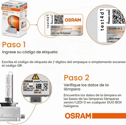 Vista 6 de Osram 66340HBI Xenarc 35W D3S PK32D-5 4600K HID Xenon Bombilla (2 unidades)