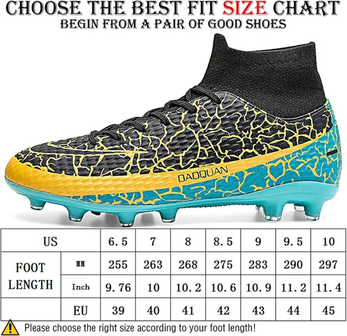 Vista 3 de OAOUIA Men's Soccer Cleats high top Football Shoes Youth Athletic Anti Slip Outdoor Soccer Shoes FGAG Breathable Training Football Sneakers