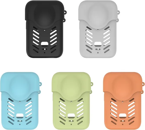 Vista 9 de Funda protectora de silicona + cubierta de lente para DJI Osmo 360, funda protectora suave a prueba de arañazos lateral de la batería abierta Negro