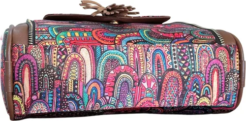 Vista 5 de Bolsos cruzados en caja para mujer con cinturón de hombro ajustable, dos partitones, bolsa con asa superior