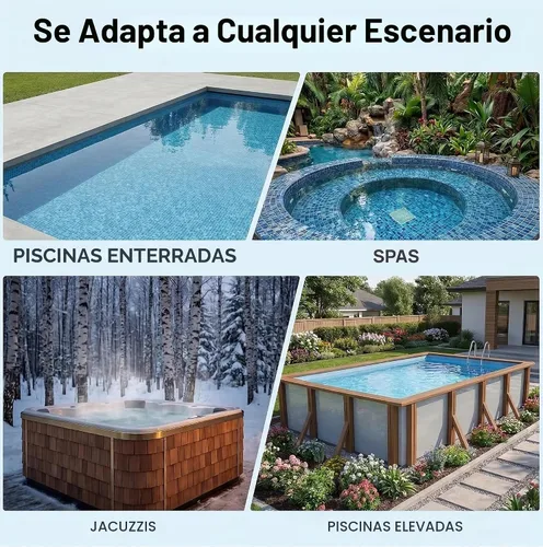 Vista 6 de Consciot Aspiradora de piscina para piscina sobre el suelo y piscina enterrada, limpiador de mano recargable con poste telescópico, succión de 18.5