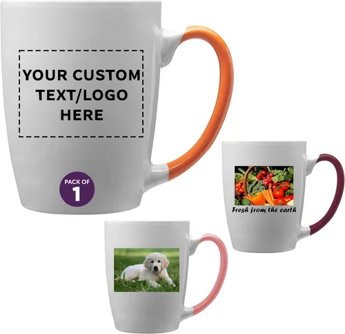 Vista 24 de DISCOUNT PROMOS Tazas de café personalizadas Java de dos tonos, 12 onzas, juego de 10/50/100 unidades personalizadas a granel para café, té