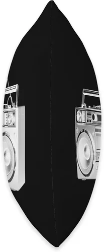 Vista 2 de Retro Boom Box 80s 90s, Ghetto Blaster Radio Cassette Player Throw Pillow