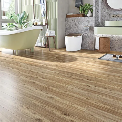 Vista 5 de Livelynine - 16 azulejos de 6 x 36, piso laminado de vinilo de despegar y pegar, azulejos de aspecto de madera natural, piso laminado, piso