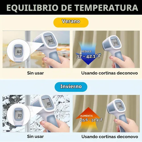 Vista 8 de Deconovo Cortinas opacas para dormitorio, juego de 2 paneles de 42 pulgadas de ancho x 45 pulgadas de largo, aislamiento térmico y reducción