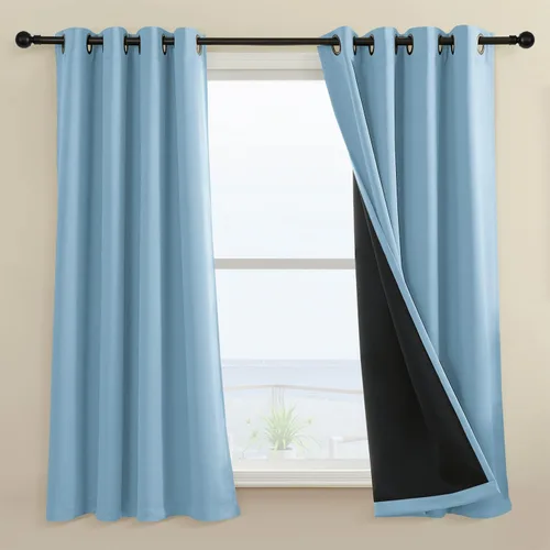 Vista 35 de Rutterllow - Cortinas 100% opacas, paneles de cortina con ojales, aislamiento térmico y bloqueo de luz para habitación y sala de estar