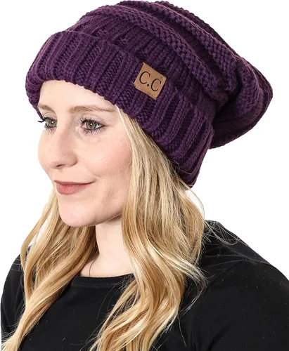 Vista 74 de Funky Junque Gorro de moda de punto trenzado de talla extragrande, grueso, abrigado, suave y holgado