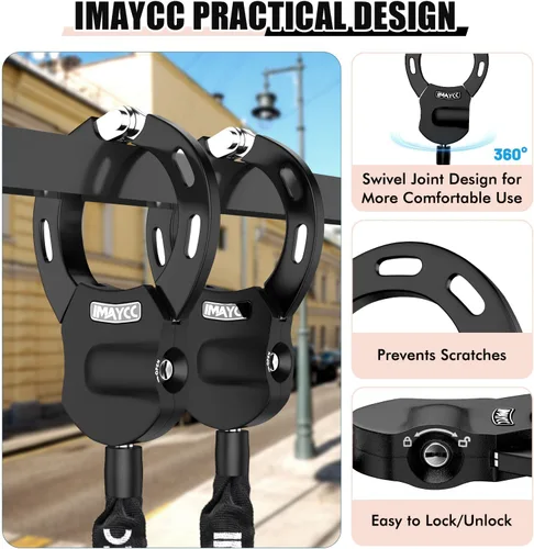 Vista 3 de IMAYCC Cerradura de la vespa, cerradura de cadena resistente de la bici Negro