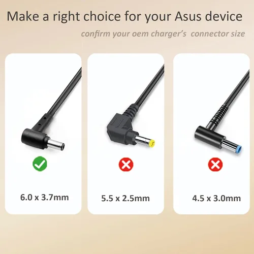 Vista 4 de Cargador para portátil de 180 W compatible con ASUS ROG Zephyrus G14 G15 GA401 GA502 GA503 y TUF FX505 FX505DD FX506 FX507VI A15 A17 F17 F15