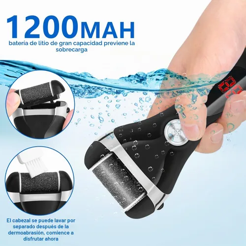 Vista 3 de Kit Removedor Eléctrico de Callos para Pies, Herramientas de Pedicura Recargables Elmchee para Cuidado de Pies Lima de Pies con 3 Cabezales