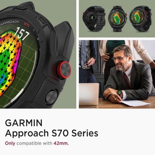 Vista 2 de Miimall Funda compatible con Garmin Approach S70, a prueba de golpes, antiarañazos, carcasa ultrafina, suave, bisel de TPU, funda protectora