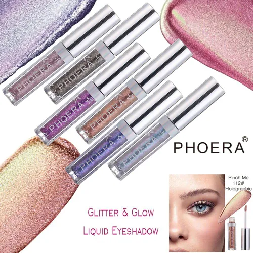 Vista 5 de Sombra de ojos con purpurina, maquillaje para ojos líquido, brillante, colores claros, lápiz en barra brillante, de larga duración, impermeable, A102