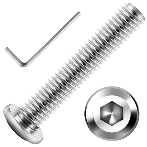 Vista 47 de Mywish M5 x 8mm 20 piezas de tornillos de cabeza plana con rosca hexagonal, pernos de acero inoxidable 304 para muebles con rosca completa, óxido