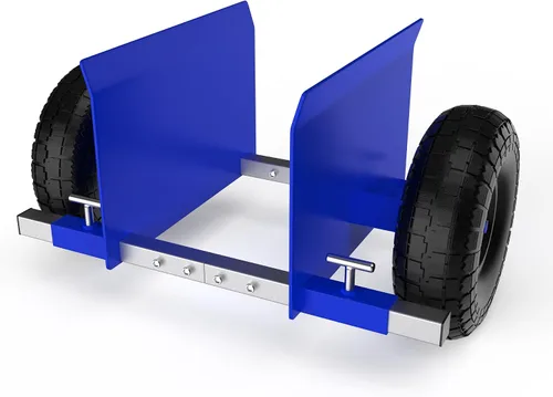 Vista 11 de Carro de puerta de losa de panel resistente con 2 ruedas de goma sólida de 10 pulgadas, rodamiento de carga de 1000 libras para láminas de paneles