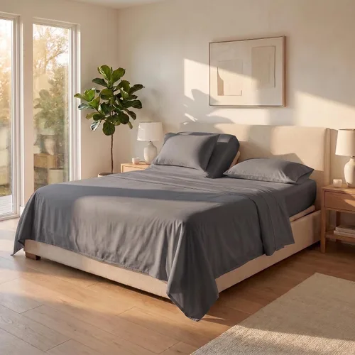 Vista 37 de Ropa de cama tamaño Twin - Juego de 3 piezas - Bolsillos profundos - Sábanas refrescantes - Suaves y cómodas para uso en todas las estaciones Aqua