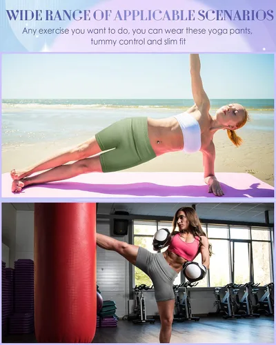 Vista 7 de Xtinmee Pantalones cortos de entrenamiento para mujer, de cintura alta, para gimnasio, levantamiento de glúteos, pantalones cortos de yoga sin
