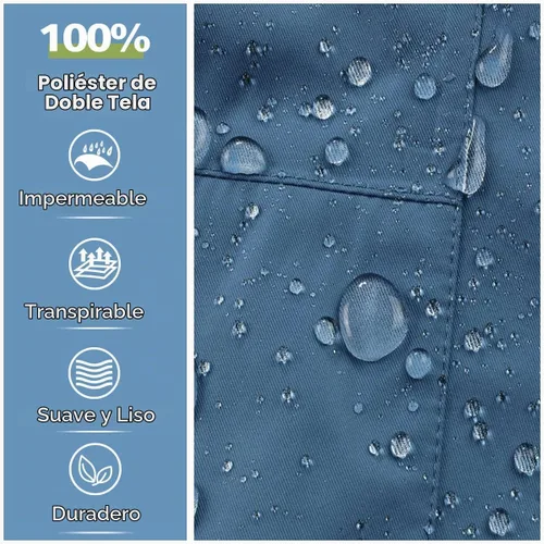 Vista 4 de Vegetable Apron,with 2 Pockets and Adjustable Shoulder Straps 33.4x27.5 In Azul