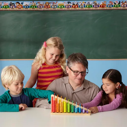 Vista 7 de Melissa & Doug – Ábaco de suma y resta – juguetes educativos con 55 perlas de colores y construcción de madera resistente
