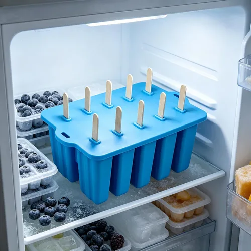 Vista 8 de Moldes de silicona para paletas, moldes para hacer paletas de 10 cavidades, molde de helado casero de fácil liberación para hacer pasteles, paletas