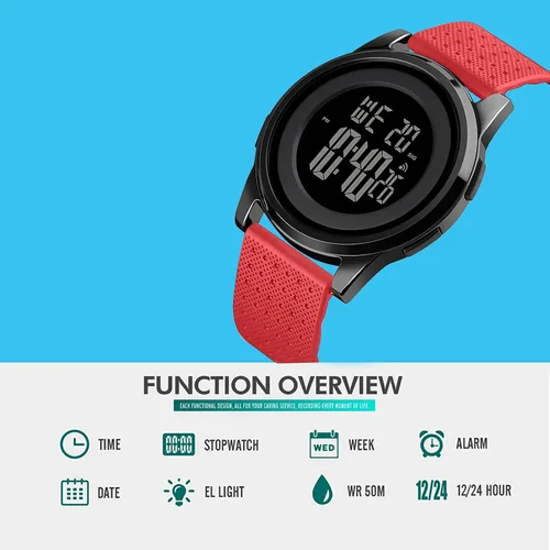 Vista 2 de Mens Watch Ultra-Thin Digital Sports Watch Waterproof Stainless Steel Fashion Wrist Watch for Men Women