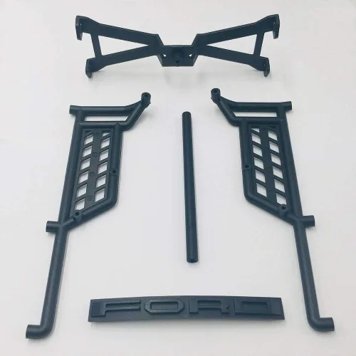 Vista 6 de KYX Racing TRX4 ABS Raptor Cuerpo Duro y Parachoques Delantero Trasero & Repuestos Rack 12.795 in Carrocería Camión Carcasa Blanca