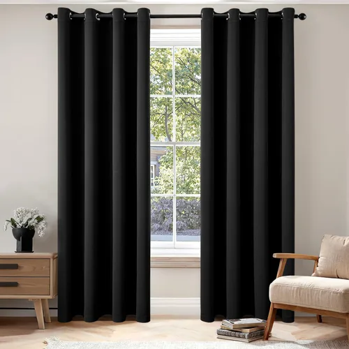 Vista 54 de MIULEE Cortinas opacas para dormitorio o sala de estar, juego de 2 paneles de cortina para ventana con aislamiento térmico y bloqueo de luz