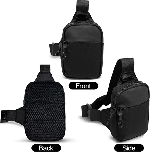 Vista 6 de Mini bolso bandolera para hombre, bolso cruzado pequeño para mujer, riñoneras informales, bolsa de bolsillo personal, mochila para teléfono