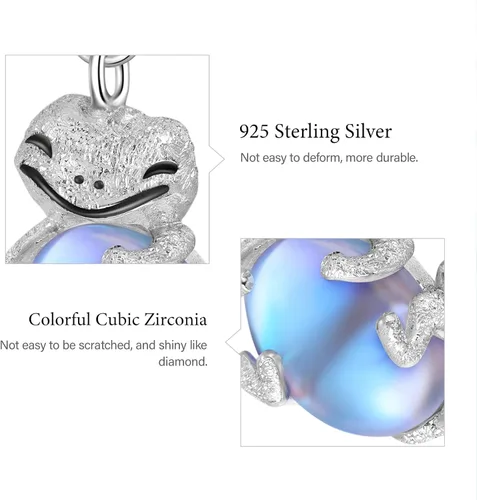Vista 6 de GNOCE Colgante de plata de ley 925 con diseño de lagarto abraza piedra lunar para mujer, regalo de joyería para mujeres, esposa, cadena