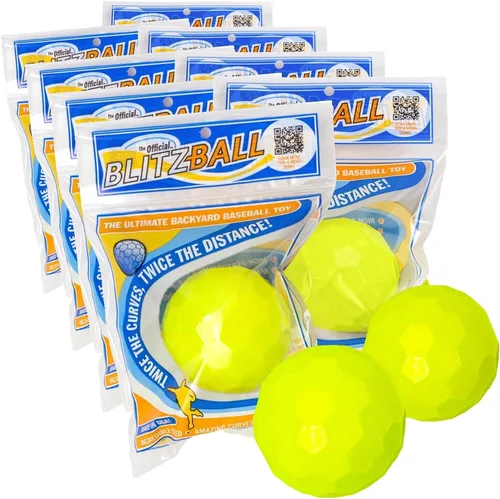 Vista 2 de BLITZBALL Béisbol de plástico (paquete de 4, marca oficial), fabricado en Estados Unidos