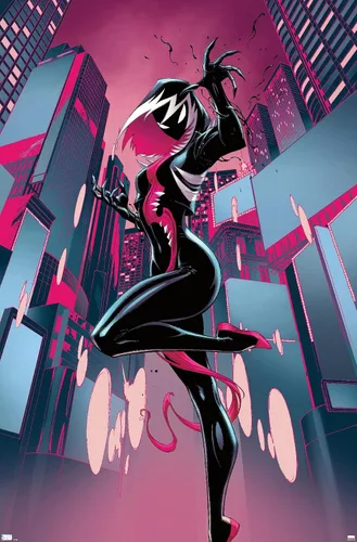 Vista 11 de Trends International Marvel Comics Ghost Spider Venom - Póster de pared de Spider-Gwen #24, 22.4 pulgadas de largo x 14.7 W, versión enmarcada