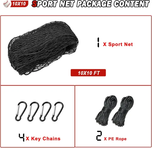 Vista 6 de Baseball Softball Backstop Nets, Heavy Duty Sports Netting