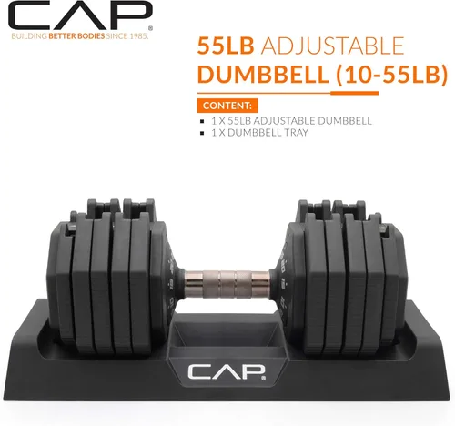 Vista 28 de CAP ADJUSTABELL - Juego de mancuernas ajustables de selección rápida de primera calidad para entrenamiento de fuerza, individuales y pares, 12.5