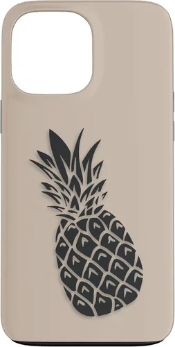 Vista 24 de Black Dark grey Pineapple on Tan beige for Pineapple lovers Case for iPhone 16